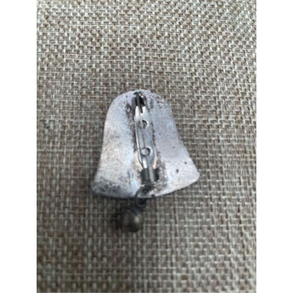 Antique Metal Bell Brooch Pin - Picture 2 of 4